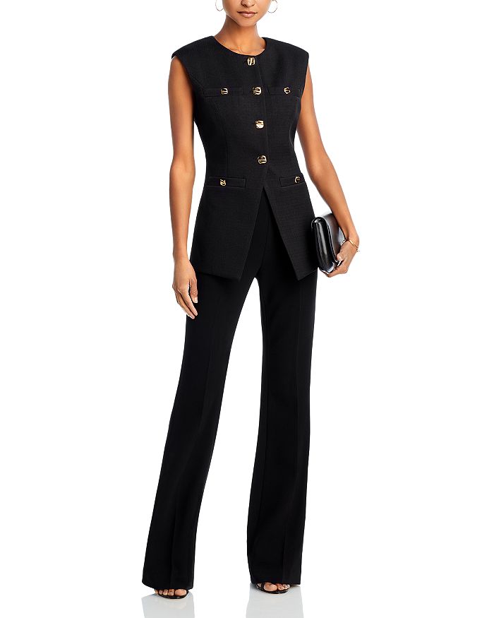 Endless Rose Strong-shoulder Vest Top In Black