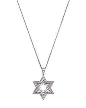 Shop Bloomingdale's Men's Diamond Star Of David Pendant Necklace In 14k White Gold, 1.50 Ct. T.w.