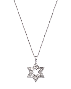 Bloomingdale's Men's Diamond Star Of David Pendant Necklace In 14k White Gold, 1.50 Ct. T. W. In White