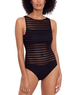 Ottoman Boat Neck One Piece Swimsuit