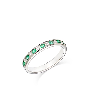Bloomingdale's Emerald & Diamond Band in 14K White Gold