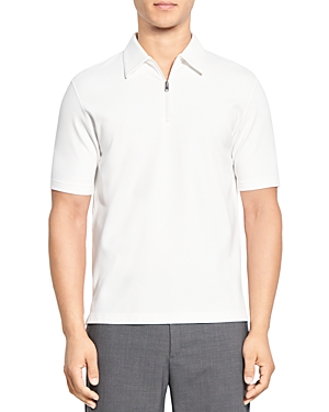 Shop Theory Ryder Quarter Zip Polo In White