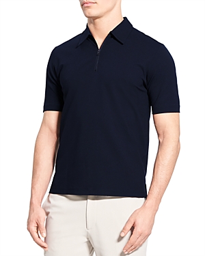Shop Theory Ryder Quarter Zip Polo In Baltic