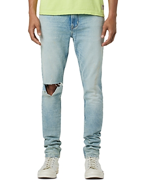 Zack Skinny Distressed Jeans in Rocker Blue