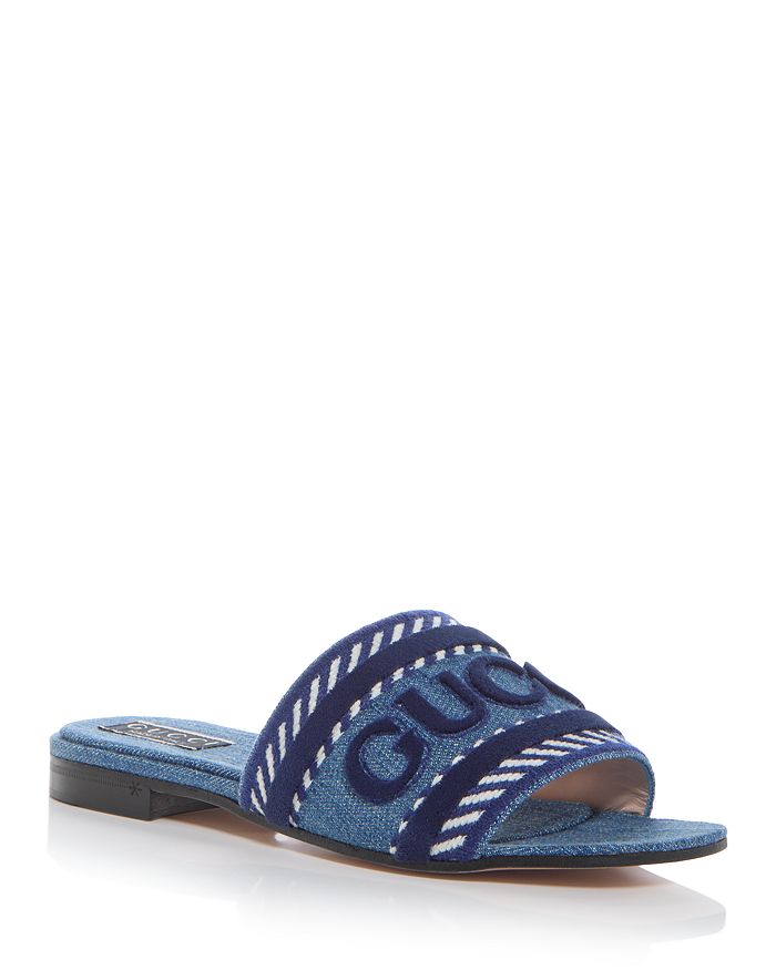 Women s Logo Denim Slide Sandals
