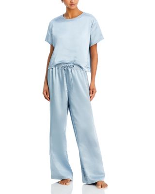 AQUA - Satin Boxy Tee & Pants Pajama Set - Exclusive