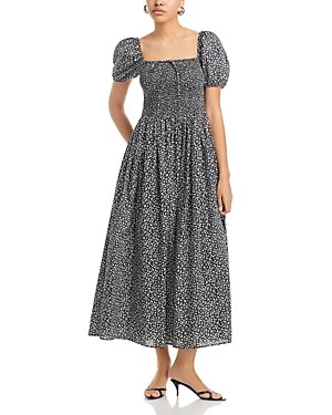 Solid & Striped X Sofia Richie Grainge The Corrina Dress Ditsy Floral Noir In Ditsy Floral Nior