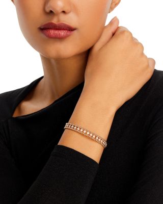 Diamond Small Cluster Openwork Bangle Bracelet in 14K Yellow Gold, 0.50 ct. t.w. 