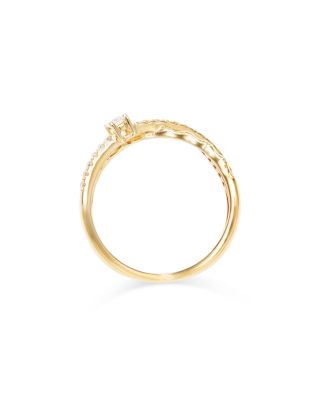 Diamond Crossover Ring in 14K Yellow Gold, 0.26 ct. t.w
