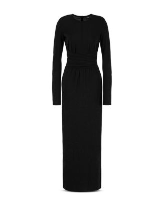 VIP【関税送料無料】希少 EMPORIO ARMANI LONG DRESS Emporio Armani Stretch Jersey Long Dress With Waist Draping