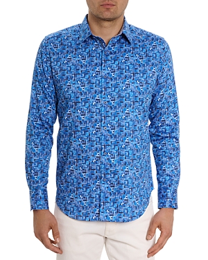 Shop Robert Graham Seas The Day Long Sleeve Shirt In Blue