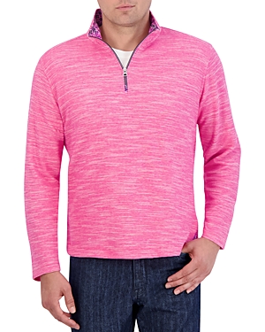Shop Robert Graham Ledson Cotton Classic Fit Quarter Zip Stand Collar Sweatshirt In Magenta