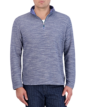 Robert Graham Ledson Space Dye Quarter Zip Top In Navy