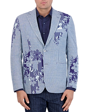 Shop Robert Graham Daylen Cotton Blend Tailored Fit Sport Coat In Blue
