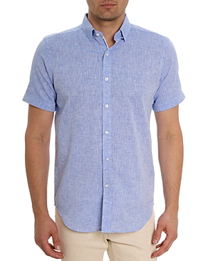 Shop Robert Graham Palmer Short Sleeve Shirt In Blue