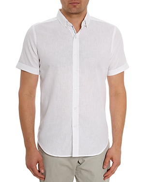 Shop Robert Graham Palmer Short Sleeve Shirt In White