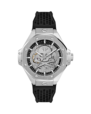 Shop Philipp Plein Plein $keleton Royal Watch, 46mm In Silver/black