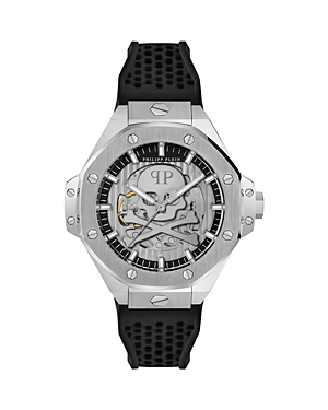 Philipp Plein Plein $keleton Royal Automatic Watch In Silver/black