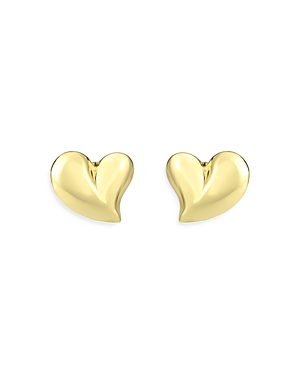 Shop Aqua Heart Button Earrings - 100% Exclusive In Gold