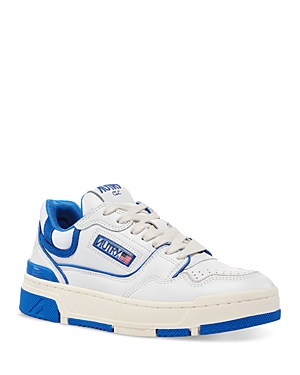 Shop Autry Men's Clc Leather Low Top Sneakers In White/blue