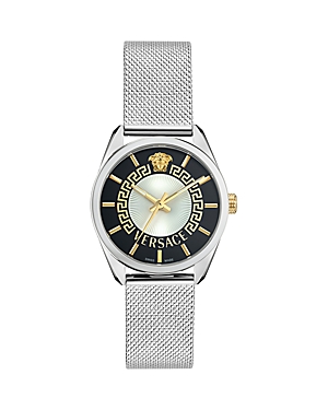 Shop Versace V Circle Watch, 36mm In Stainless