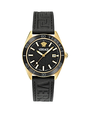 Shop Versace V Dome Watch, 42mm In Gold