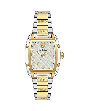 Shop Versace Dominus Watch, 45mm X 36mm In Silver/two-tone