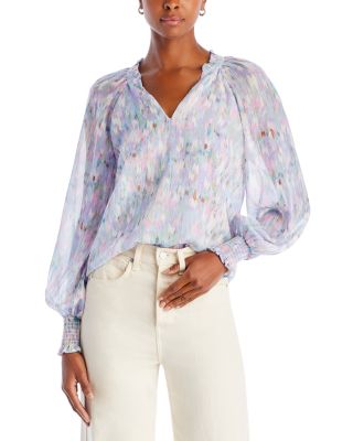 V-Neck Rib Pullover in Aquamarina