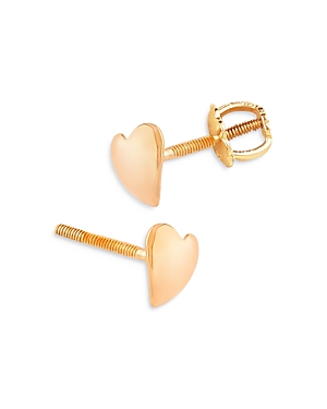 Shop Bloomingdale's Children's Polished Heart Mini Stud Earrings In 14k Yellow Gold