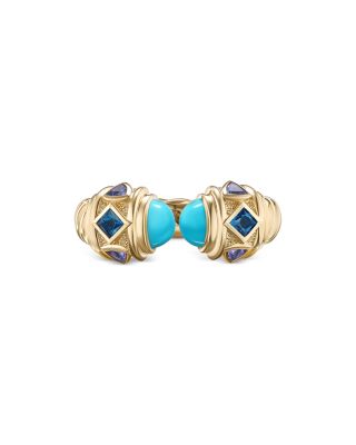 David Yurman - Renaissance&reg; Ring in 18K Yellow Gold with Turquoise, Hampton Blue Topaz & Iolite