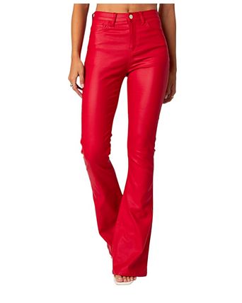 red dress pants for women UYISJ Womens Work Business Casual High Waisted Straight Leg Bootcut Stretchy Pant Regular Fit Trousers L Model is 510/ 177cm tall Women's Red Pants - Express