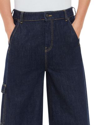 Cargo Wide Leg Jeans in Dark Denim