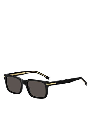 Shop Hugo Boss Rectangular Sunglasses, 54mm In Black/gray Solid