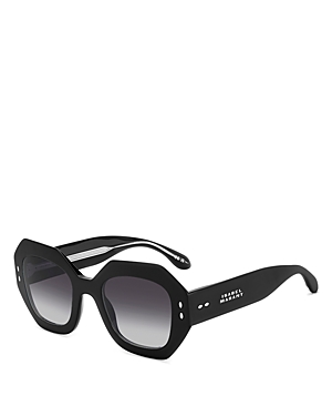 Shop Isabel Marant Square Sunglasses, 52mm In Black/gray Gradient