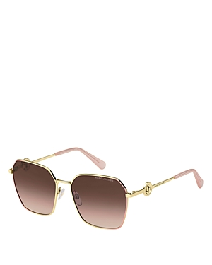 Shop Marc Jacobs Square Sunglasses, 58mm In Pink/brown Gradient