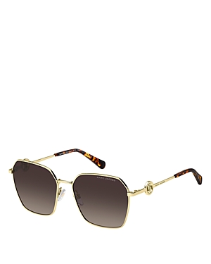 Shop Marc Jacobs Square Sunglasses, 58mm In Gold/brown Gradient
