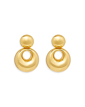 Medallion Drop Earrings in 14K Gold Plated