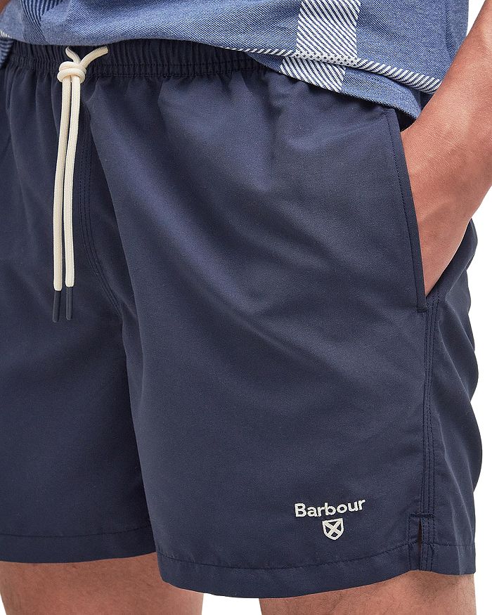 Shop Barbour Staple Logo 5 Swim Shorts In Navy
