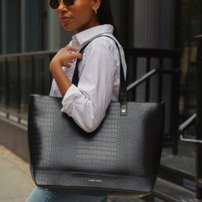 The Croc Embossed Faux Leather Tote