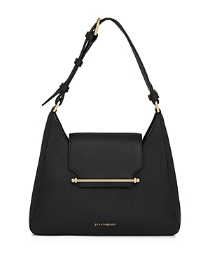 Shop Strathberry Multrees Leather Hobo Bag In Black/gold