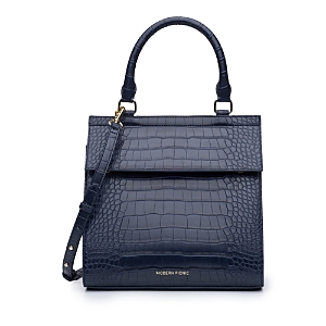 Shop Modern Picnic The Faux Croc Embossed Luncher In Navy