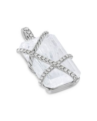 David Yurman - Cable Wrap Amulet in Sterling Silver with Crystal & Diamonds, 0.92 tcw