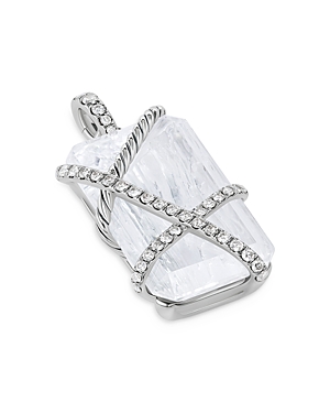 Cable Wrap Amulet in Sterling Silver with Crystal & Diamonds, 0.92 ct. t.w.
