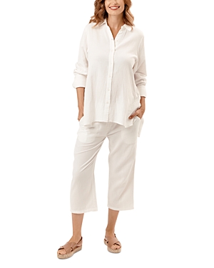 Shop Nom Maternity The Everyday Cotton Maternity Shirt In White