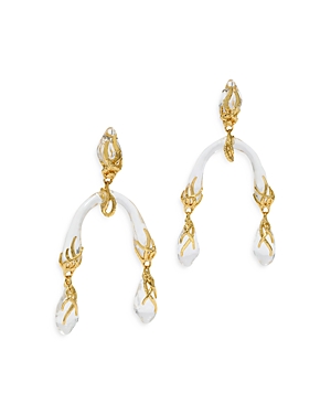 Shop Alexis Bittar Liquid Vine Lucite Mobile Earrings In Clear/gold