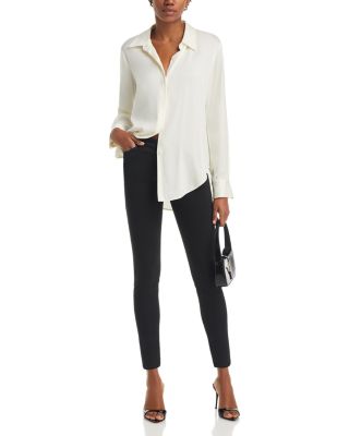 Slim Illusion High Rise Ankle Skinny Jeans in Luxe Black