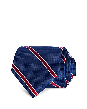 Shop The Men's Store At Bloomingdale's Woven Striped Classic Tie 100% Exclusive In Navy/red