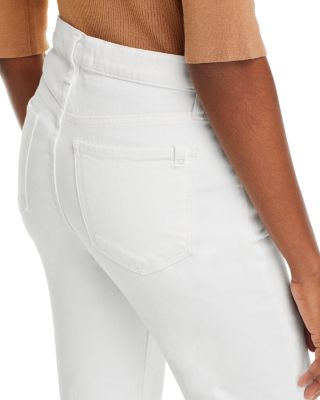 The Callie High Rise Cropped Flare Jeans in White