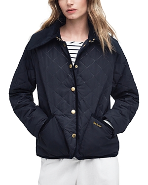Shop Barbour Gosford Quilted Snap Front Jacket In Dark Navy