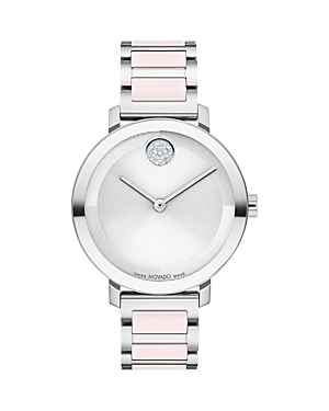 Shop Movado Bold Evolution 2.0 Watch, 34mm In Silver/pink